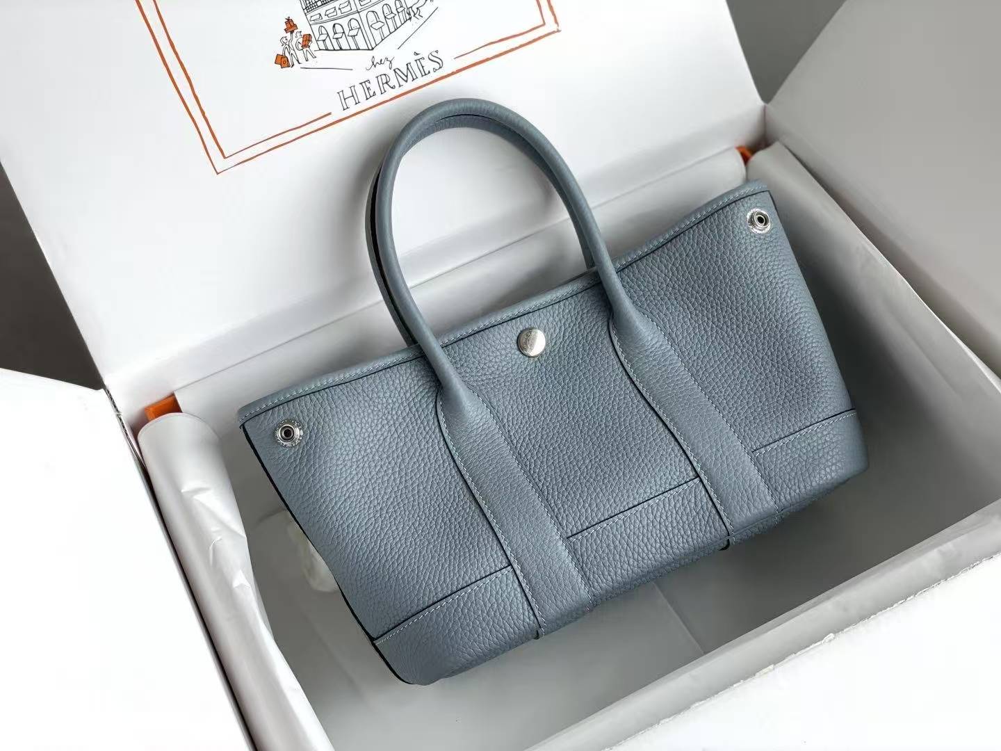 Hermès Mini Garden Bag, Linen Blue