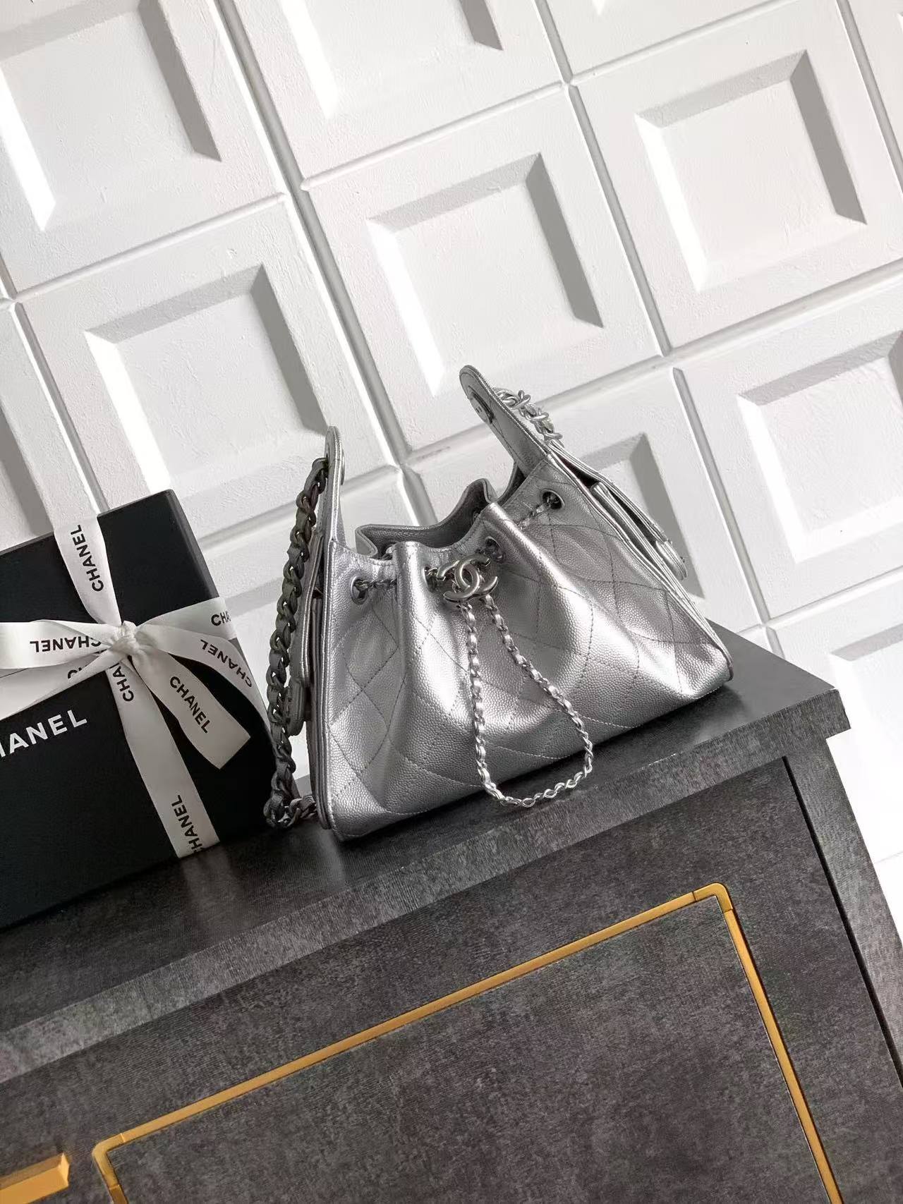 ChanelSmall size silver ball 🚩🚩🚩 《Sterling silver buckle》