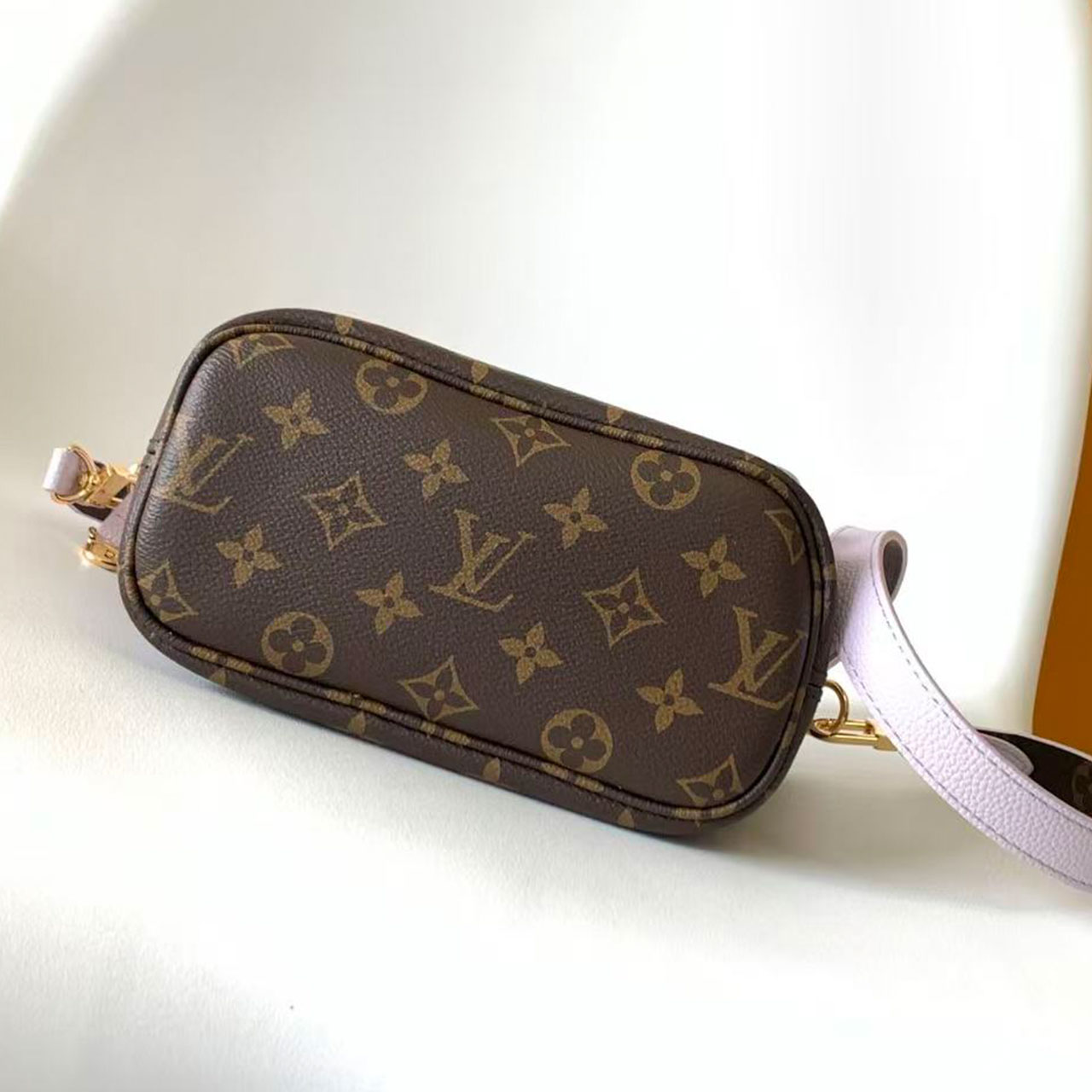 LV mini vintage flower patchwork light purple embossed tote bag