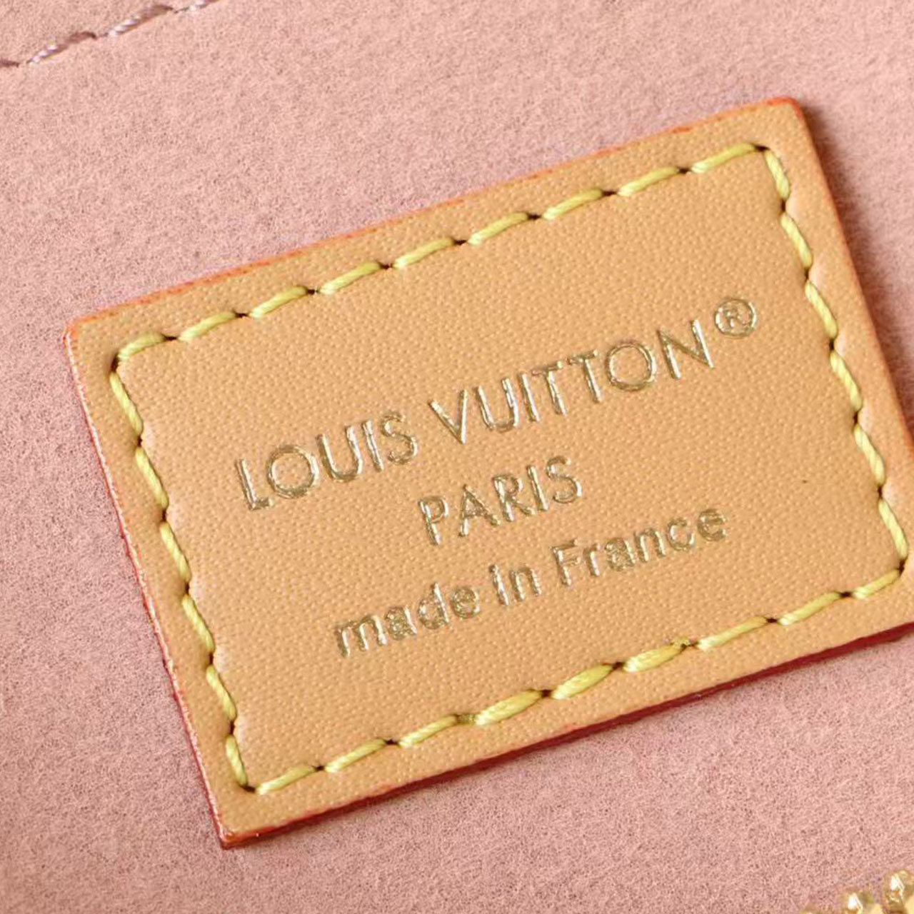 LV White Cherry Blossom Pink Monogram Arc Shaped Shell Underarm Bag
